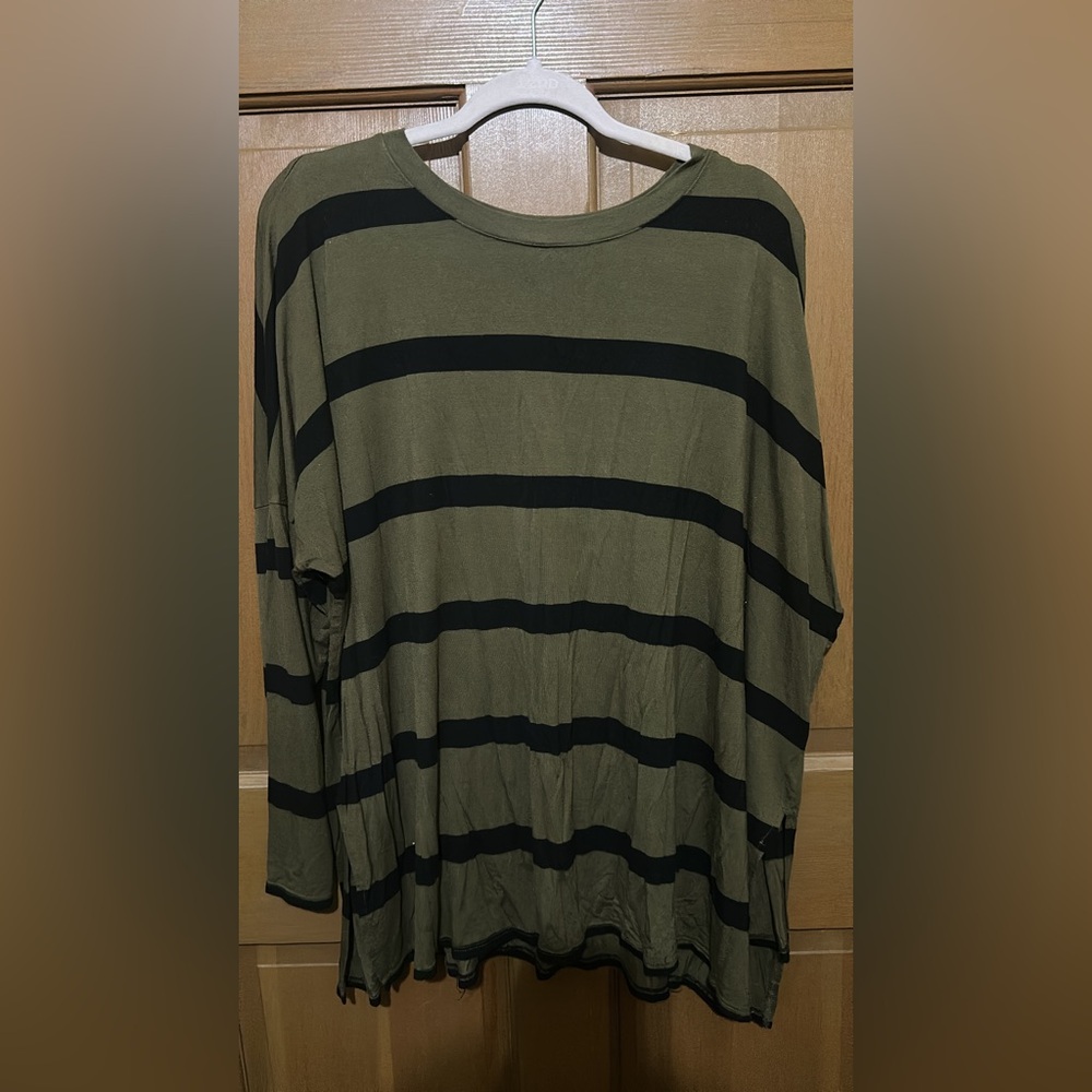 Striped Olive and Black Tunic